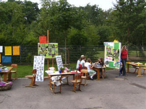 Er waren ook verschillende standjes waar ouders en kinderen hun hobby's tentoon stelden.